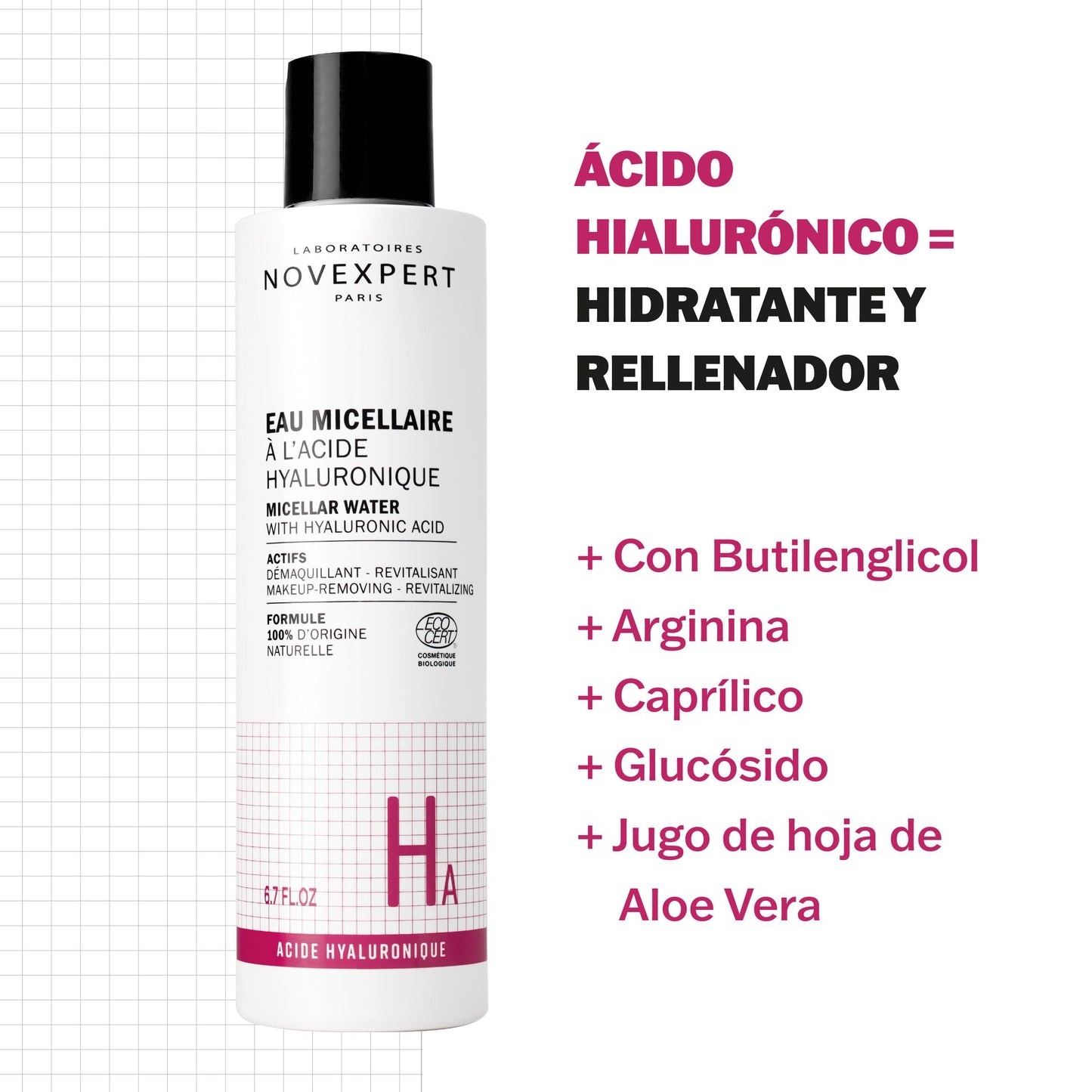 Agua Micellar Ácido Hialurónico - Novexpert